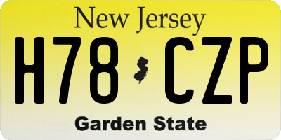 NJ license plate H78CZP