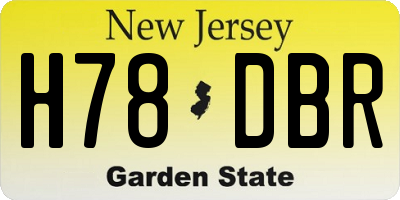 NJ license plate H78DBR