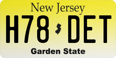 NJ license plate H78DET