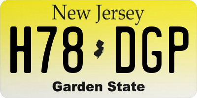 NJ license plate H78DGP