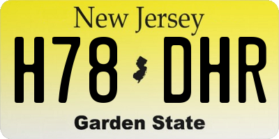 NJ license plate H78DHR