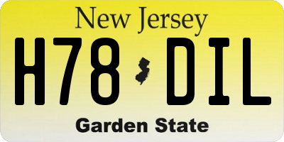 NJ license plate H78DIL