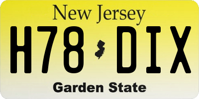 NJ license plate H78DIX