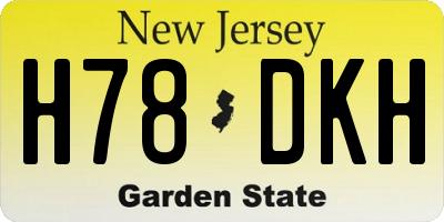 NJ license plate H78DKH