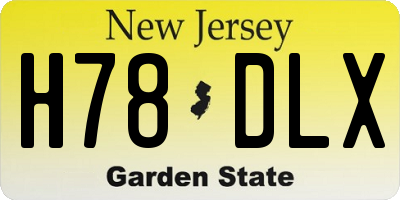 NJ license plate H78DLX
