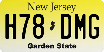 NJ license plate H78DMG