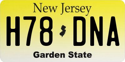 NJ license plate H78DNA