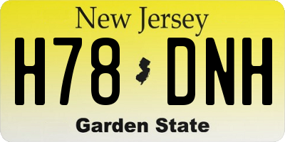 NJ license plate H78DNH