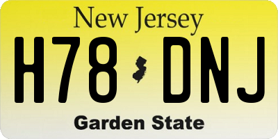 NJ license plate H78DNJ