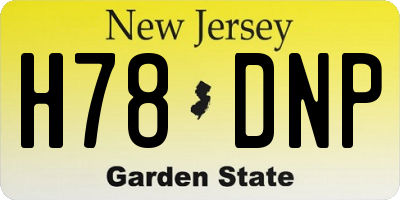 NJ license plate H78DNP