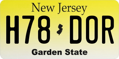 NJ license plate H78DOR