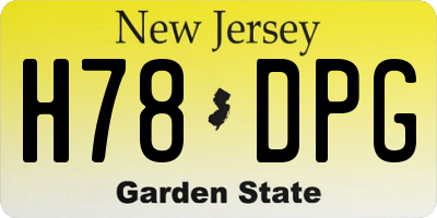 NJ license plate H78DPG