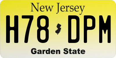NJ license plate H78DPM