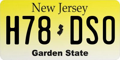 NJ license plate H78DSO