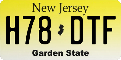 NJ license plate H78DTF