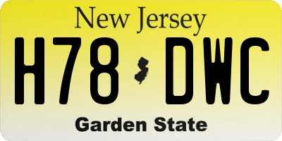 NJ license plate H78DWC