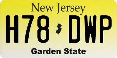 NJ license plate H78DWP