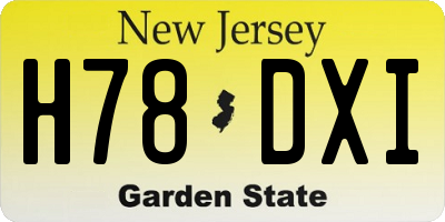 NJ license plate H78DXI