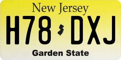 NJ license plate H78DXJ