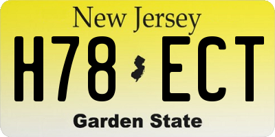 NJ license plate H78ECT