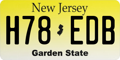 NJ license plate H78EDB