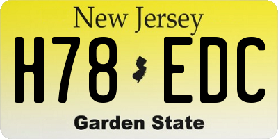 NJ license plate H78EDC