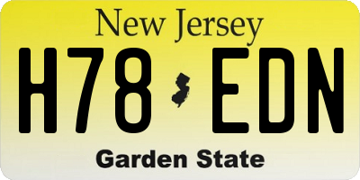 NJ license plate H78EDN