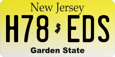 NJ license plate H78EDS
