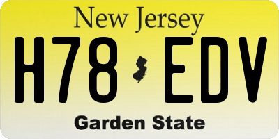 NJ license plate H78EDV