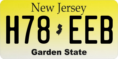 NJ license plate H78EEB