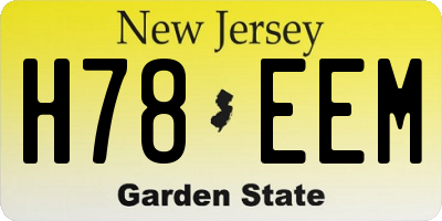 NJ license plate H78EEM