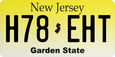 NJ license plate H78EHT
