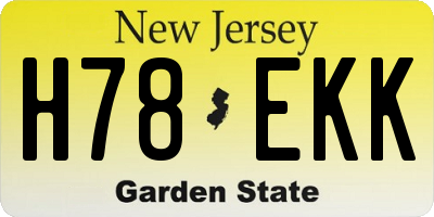 NJ license plate H78EKK