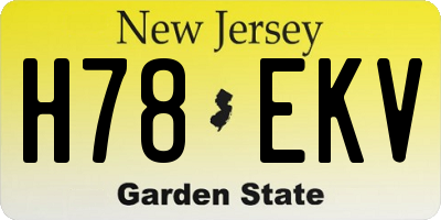 NJ license plate H78EKV