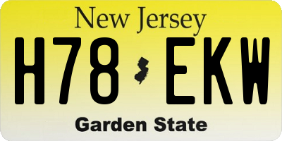 NJ license plate H78EKW