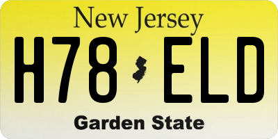 NJ license plate H78ELD