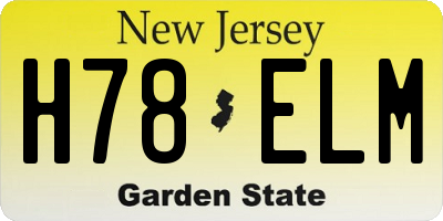 NJ license plate H78ELM