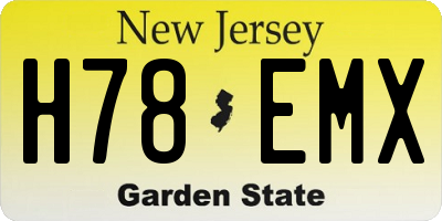 NJ license plate H78EMX