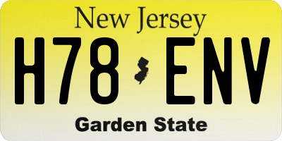 NJ license plate H78ENV