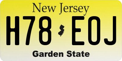 NJ license plate H78EOJ