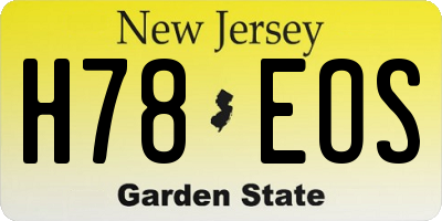 NJ license plate H78EOS