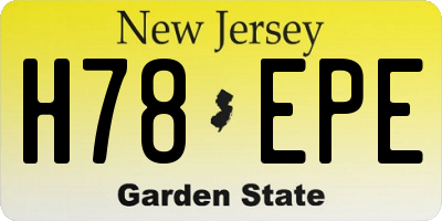 NJ license plate H78EPE