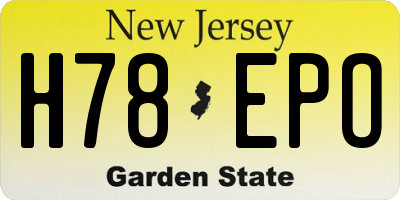 NJ license plate H78EPO