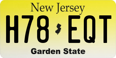NJ license plate H78EQT