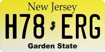 NJ license plate H78ERG