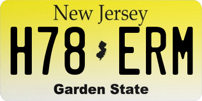 NJ license plate H78ERM