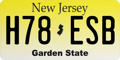 NJ license plate H78ESB