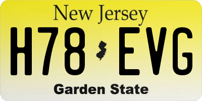 NJ license plate H78EVG