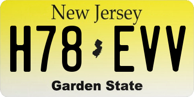 NJ license plate H78EVV