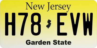 NJ license plate H78EVW